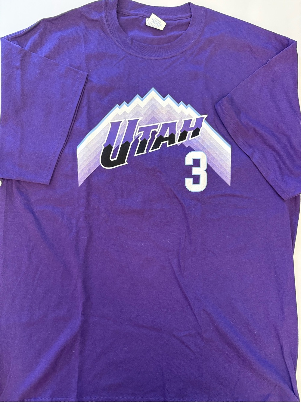 Utah Jazz Keonte George #3 Logo Tee in Purple Cotton XL